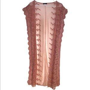 Vivid Importers of NY Sheer Lace Duster - Size Large